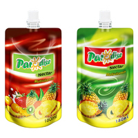 Sacs en plastique de boisson liquide d'emballage personnalisés avec paille pour machine de remplissage de jus en aluminium matériaux de sachets debout avec bec verseur