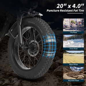 จักรยานไฟฟ้าพับได้ 500W 1000W 36V จักรยานเสือภูเขาไฟฟ้า มอเตอร์จักรยานไฟฟ้า จักรยานไฟฟ้าพับได้ยางอ้วนขนาด 20 นิ้ว - Product Image 3