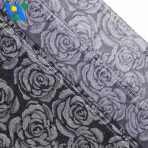 9.7oz Jacquard denim vải Rolls Rose Flower Pattern Jacquard denim vải nhà sản xuất quần Jean màu đen denim vải số lượng lớn Nhà cung cấp - Product Image 5