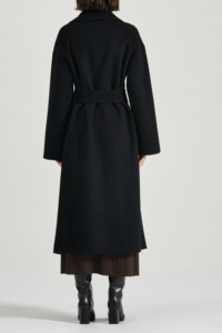 <span class=keywords><strong>Manteau</strong></span> personnalisé élégant gris <span class=keywords><strong>noir</strong></span> pour le printemps automne <span class=keywords><strong>manteau</strong></span> long ceinturé vintage en cachemire pour femmes surdimensionné - Product Image 2