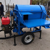 Batteuse mobile à moteur diesel pour riz et blé avec tamis vibrant à vendre