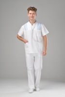 Tenues médicales d'hôpital pour hommes, respirantes et confortables, à col montant, uniformes d'infirmier en tissu sergé avec fermeture éclair et fonction de détection d'aiguilles