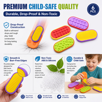 Slider Magnetik Silikon Batu Sensorik Senyap Kartu Dorong Haptik Mainan Pereda Stres ADHD Autisme Dekompresi Jari