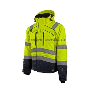 Veste d'hiver haute visibilité 2 en 1, vêtements de travail, EN20471, antistatique, veste de sécurité, coupe-vent haute visibilité, vêtements d'extérieur haute visibilité - Product Image 4