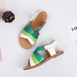 Sandales d'été colorées pour filles, design personnalisé, fabrication OEM, sandales plates à lanière cheville, style princesse, pour fêtes - Product Image 3