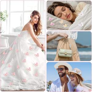 12色2層ポリエステルオーガンザ蝶レースパッチ装飾刺繍ポータブルウェディングドレスジーンズ - Product Image 5