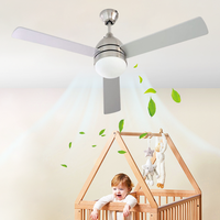 Ventilateur de plafond moderne Fandelier à faible bruit, 52 pouces, avec lampe et 3 pales, pour la maison