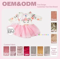 Vêtements pour poupées de 18 pouces ODM, ensemble de ballet personnalisé avec patch flamant rose, motif personnalisé, couleur personnalisée, étiquette privée, tenue 3 pièces pour poupée de 18 pouces