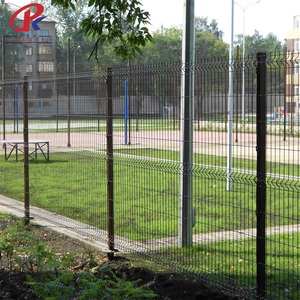 รั้วตาข่ายลวดเคลือบผงแบบโค้ง 3 มิติ สำหรับภายนอกอาคาร รูปทรงลูกพีช พร้อมเสาและแผงตาข่าย - Product Image 1