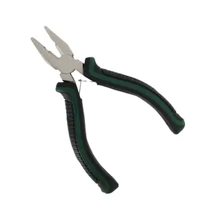 4.5 Inch Professional mini combination Pliers with Nickel-iron alloy plated Steel Body and Green Anti-Slip Handles