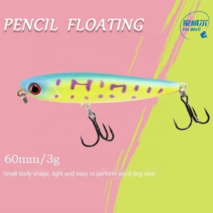 Leurre de pêche artificiel flottant Topwater Stickbait Pencil 60mm 3g OEM ODM avec hameçon triple - Product Image 4