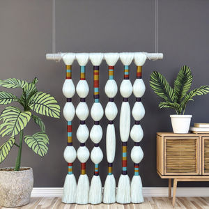 Tapiz de pared de cuerda de algodón personalizado hecho a mano decoración del hogar esfericidad macramé arte tapiz decoración de pared para pared del hogar - Product Image 5