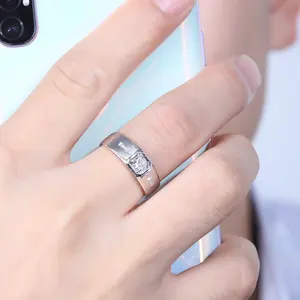 Anello all'ingrosso del diamante degli uomini degli anelli PT950 di alta qualità