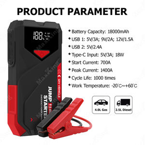 Arrancador de Coches <span class=keywords><strong>Tres</strong></span> en Uno, Capacidad de Batería de 10000 mAh, Corriente de Arranque Máxima de 700 A, Corriente de Arranque de 1400 A, Bolsa de Transporte, Luz LED para Camiones y Motocicletas - Product Image 2