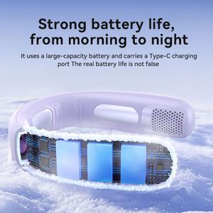 Ventilateur de cou portable USB Pro1 4000mAh rechargeable sans pales en plastique avec moteur sans balais mini portable 3 vitesses pour hôtel - Product Image 5