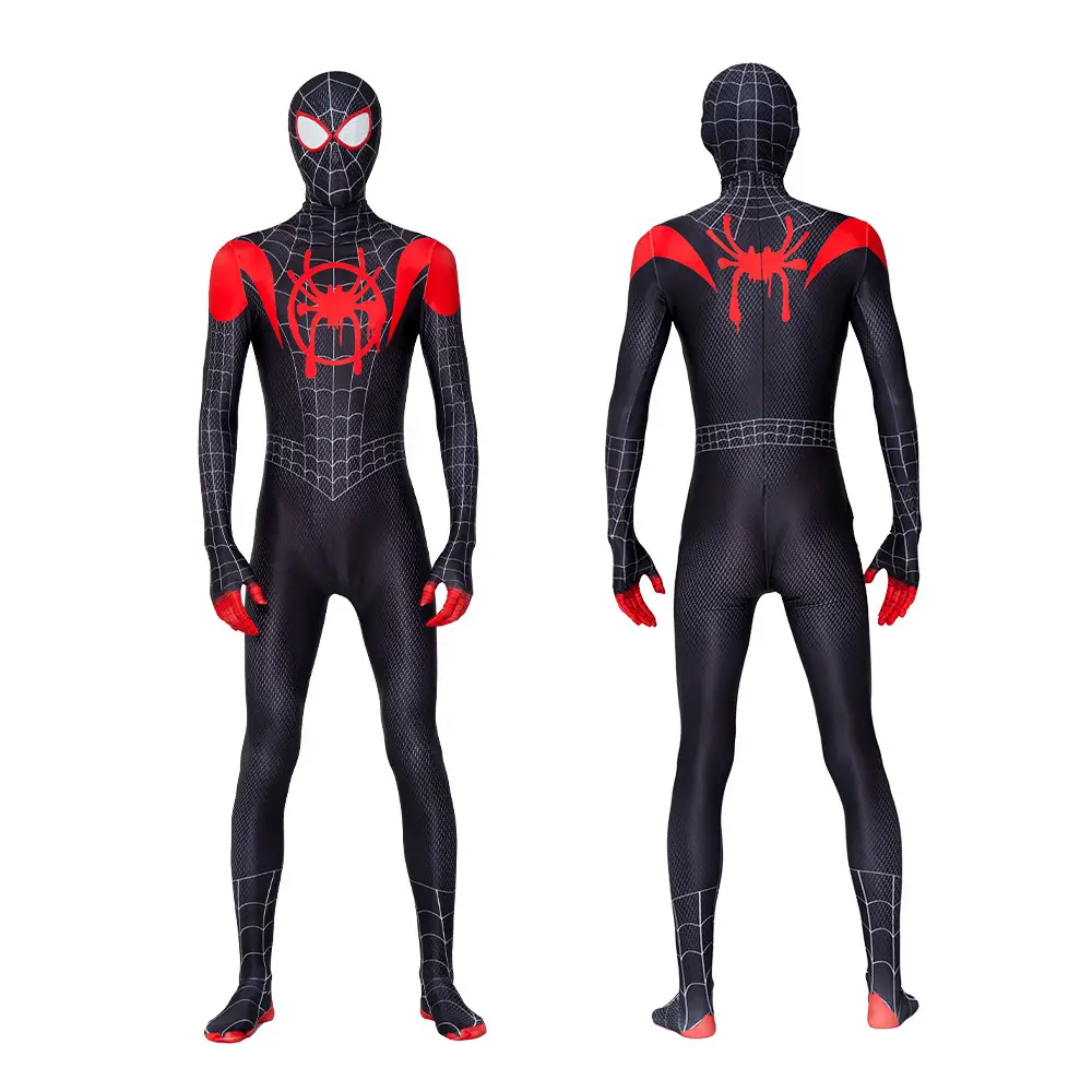 2024 New Design Halloween Carnival SpiderMan No Way Home Cosplay Red Black Jumpsuit Spiderman Costume for Kids with Face Mask