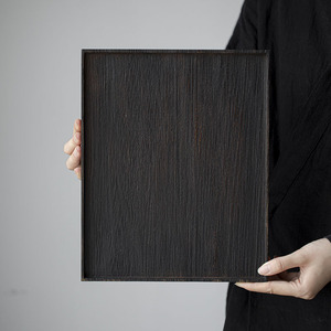 Rectangular Teapot Holder Teak <b>Tea</b> <b>Tray</b> 30x24cm Wabi Sabi Style Home Serving <b>Tray</b> Handmade For <b>Tea</b> And Snacks - Product Image 5