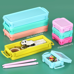 SUNSHING <b>Small</b> Toys Jewelry Collection Box Mini Candy Color Stackable Mini Box with Plastic <b>Lock</b> for Doll House Accessories - Product Image 1