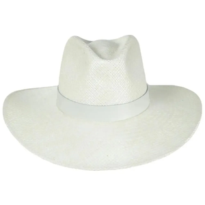 unisex Toquilla Panama <b>Hat</b> Wide Brim Straw <b>Hat</b> with White Ribbon <b>Band</b> Beach Outdoor Use Adult Size - Product Image 2
