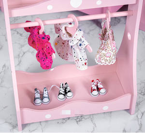 18 Inch Pop Meubels Set Mini Houten Pop Garderobe Pop Bed Volledige Lengte Spiegel Washer - Product Image 4