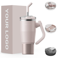 Haers 2026 – Gobelet isotherme en acier inoxydable à double paroi de 32oz/40oz avec poignée réglable pour boissons chaudes ou froides – Vente en gros à succès