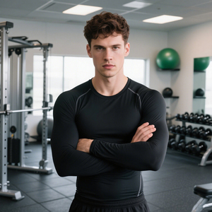 Venta al por mayor Camiseta clásica para hombre Ropa deportiva Ajuste apretado Alta elasticidad Deportes Fitness Jogging Running Ball Wearing Camiseta para hombre - Product Image 2