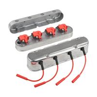 Couvre-culbuteurs en aluminium pour GM LS avec 2 bobines vintage à ailettes intégrées, compatible avec les moteurs LS1, LS2, LS3, LS6 et LS7, couleur argent