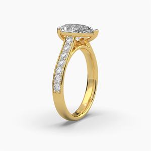 Bague de fiançailles solitaire en diamant de laboratoire taille poire, la plus vendue, personnalisable OEM/ODM, en or massif 14K/18K/22K, de luxe pour femme - Product Image 4