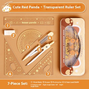 Bảy Mảnh Nhựa Capybara Dễ Thương Vẽ Thước Bộ Phim Hoạt Hình Hình Học Đo Thước Bộ Cho Trường Học & Văn Phòng Món Quà Sinh Nhật - Product Image 5