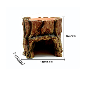 Caverne cachette écologique en résine et céramique Bothwinner pour amphibiens et reptiles, design souche d'arbre - Product Image 4