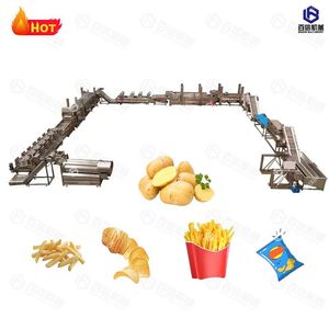 Henan เครื่องทอดเฟรนช์ฟรายส์อัตโนมัติเต็มรูปแบบดีไซน์ทนทานเครื่องทอดมันฝรั่งแช่แข็งคุณภาพสูงสำหรับการแปรรูปผัก - Product Image 6