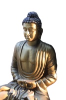 Statue de Bouddha assis de haute qualité pour l'extérieur/l'intérieur, sculpture en résine, bouddhisme, religieuse, incassable, légère, 1,2 m, décoration de la maison
