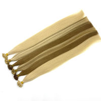 Kératine en gros russe 100% vierge Remy, double trame, naturellement lisse, super double tiré, pointe plate, micro-liens teints