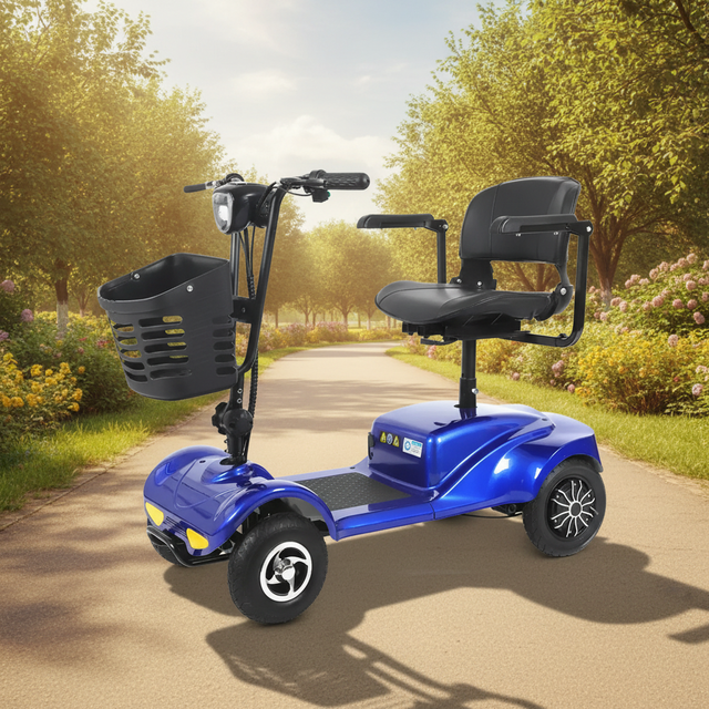 2026 250W Electronic 3-Wheel Adult Mobility Scooter with Brushless Motor 40/70km Range Max Load 120kg