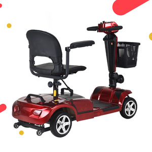 Four Wheel Electric <b>Mobility</b> <b>Scooter</b> 12 Inch Aluminum Wheels <b>Foldable</b> With Basket Adjustable Seat For Elderly Outdoor Use - Product Image 2