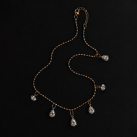 Collier avec pendentif goutte d'eau en plaqué or européen et américain