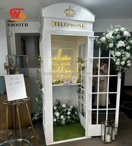 SMOOTH Outdoor Wedding Event Props White Phone Box Metal Frame <b>Backdrop</b> Telephone Box Display Phone Booth - Product Image 1