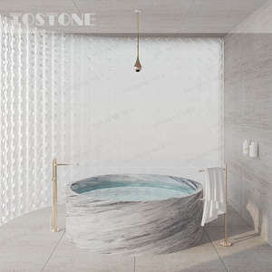 Vasca da Bagno in Marmo Naturale Grigio Fiorentino di Lusso Tostone, Bestseller per Hotel e Ville, Decorazione per Bagno - Product Image 3