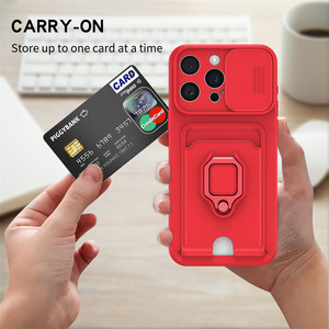 适用于 <span class=keywords><strong>iPhone</strong></span> 18 17 16 15 14 13 12 11 Pro Max Pro <span class=keywords><strong>7</strong></span> 8 Plus XR 手机壳 滑动式相机镜头保护盖 环形支架 软卡槽保护盖 - Product Image 3
