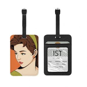 Custom Personalized Blank PU Luggage <b>Tag</b> <b>ID</b> Name <b>Tag</b> Waterproof Sublimation Blanks Letter Pattern Fashionable - Product Image 5