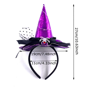 Sombrero de <span class=keywords><strong>bruja</strong></span> luminoso Horror Spider LED diadema <span class=keywords><strong>para</strong></span> mujer <span class=keywords><strong>Halloween</strong></span> Cosplay accesorio suministros <span class=keywords><strong>Halloween</strong></span> Rave Night Decor - Product Image 5