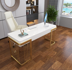 Thiết kế sáng tạo tối giản bàn văn phòng hiện đại trắng nửa mặt trăng bàn văn phòng sang trọng Giám đốc điều hành Bàn - Product Image 6