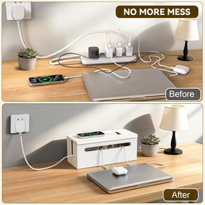 Caja Ocultadora de Cables para Hogar y Oficina, Organizador de Cables de Acero para Suelo, Cubierta para Cables de TV, Almacenamiento de Cables - Product Image 6