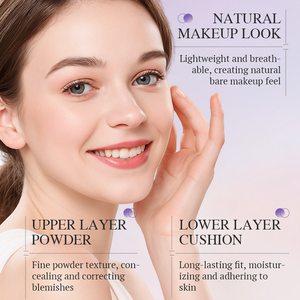 KORMESIC al por mayor, base de maquillaje en polvo compacto de doble efecto hidratante de 20 g, acabado mate suave, corrector 2 en 1, tono medio - Product Image 4