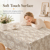 Nappe Florale RNPT en PVC Doux au Toucher, Imperméable, Motif Marguerite, pour Cuisine, Salle à Manger et Décoration Intérieure