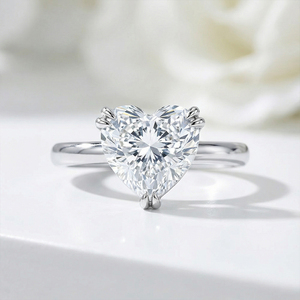 Bague solitaire en or 10K/14K/18K - 1ct-5CT Forme de cœur D VVS1 Diamant de laboratoire Bague de fiançailles Bague de mariage - Product Image 2