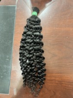 Extensions de cheveux naturels indiens 100% Remy, double trame, bouclés profonds, ondulés, noir naturel