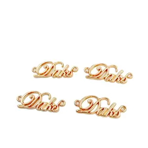 Merk logo naaien Tas Accessoires gouden brief Metalen Tag voor vrouwen handtas