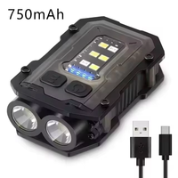 Mini lampe torche LED EDC super lumineuse 300mAh ou 750mAh, rechargeable par USB, lanterne de camping d'urgence en ABS, SOS