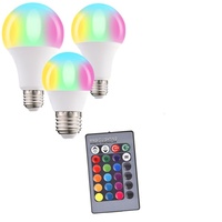 Changement de couleur RVB avec télécommande A50 A60 A70 A80 E26 E27 Base Multi Color LED RGBW Ampoule